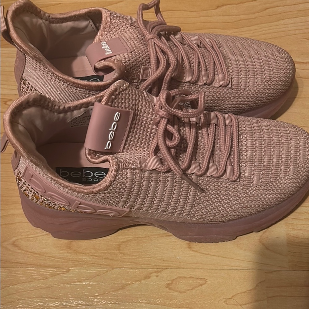 Bebe Pink Knit Sneakers